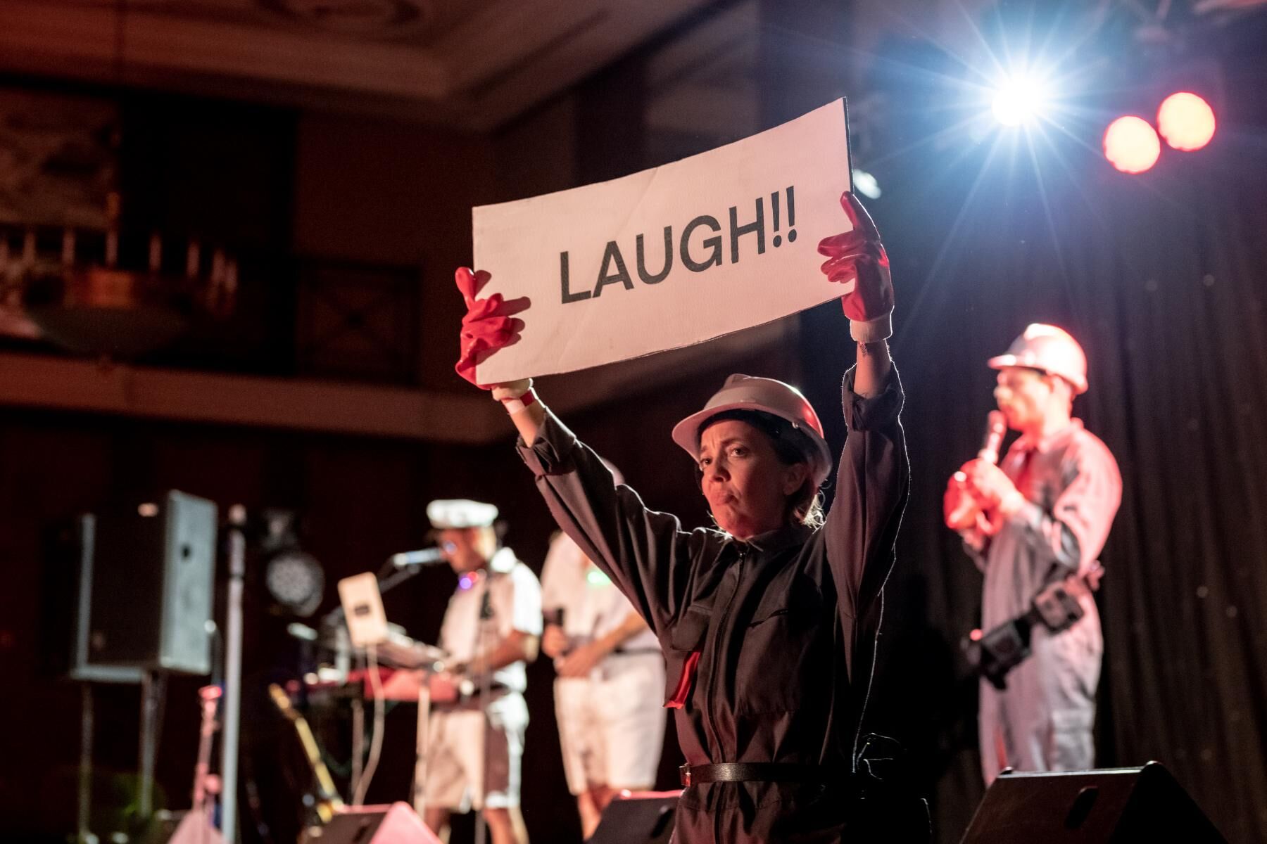 People laughing during a training session